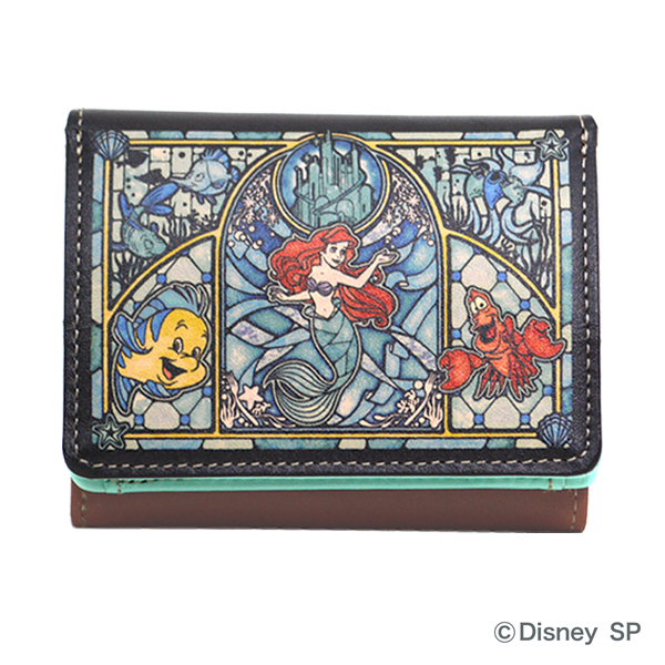 000929 STAINED GLASS COLLECTION 4 リトル・マーメイド　三つ折りミニ財布
